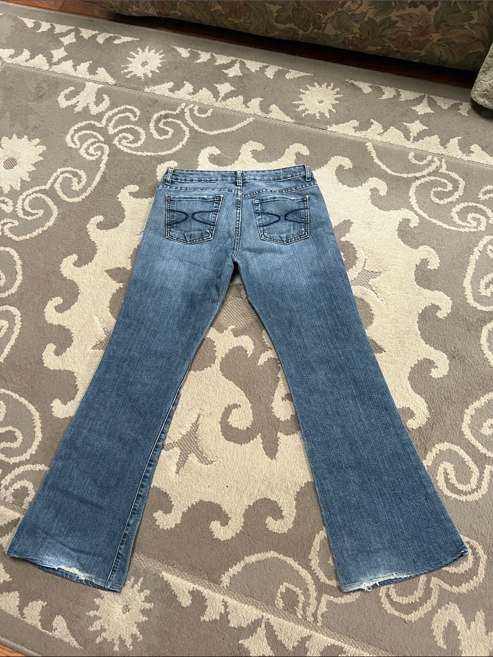 Lux Washed Blue Flare Wide-Leg Jeans - Picture 6 of 9